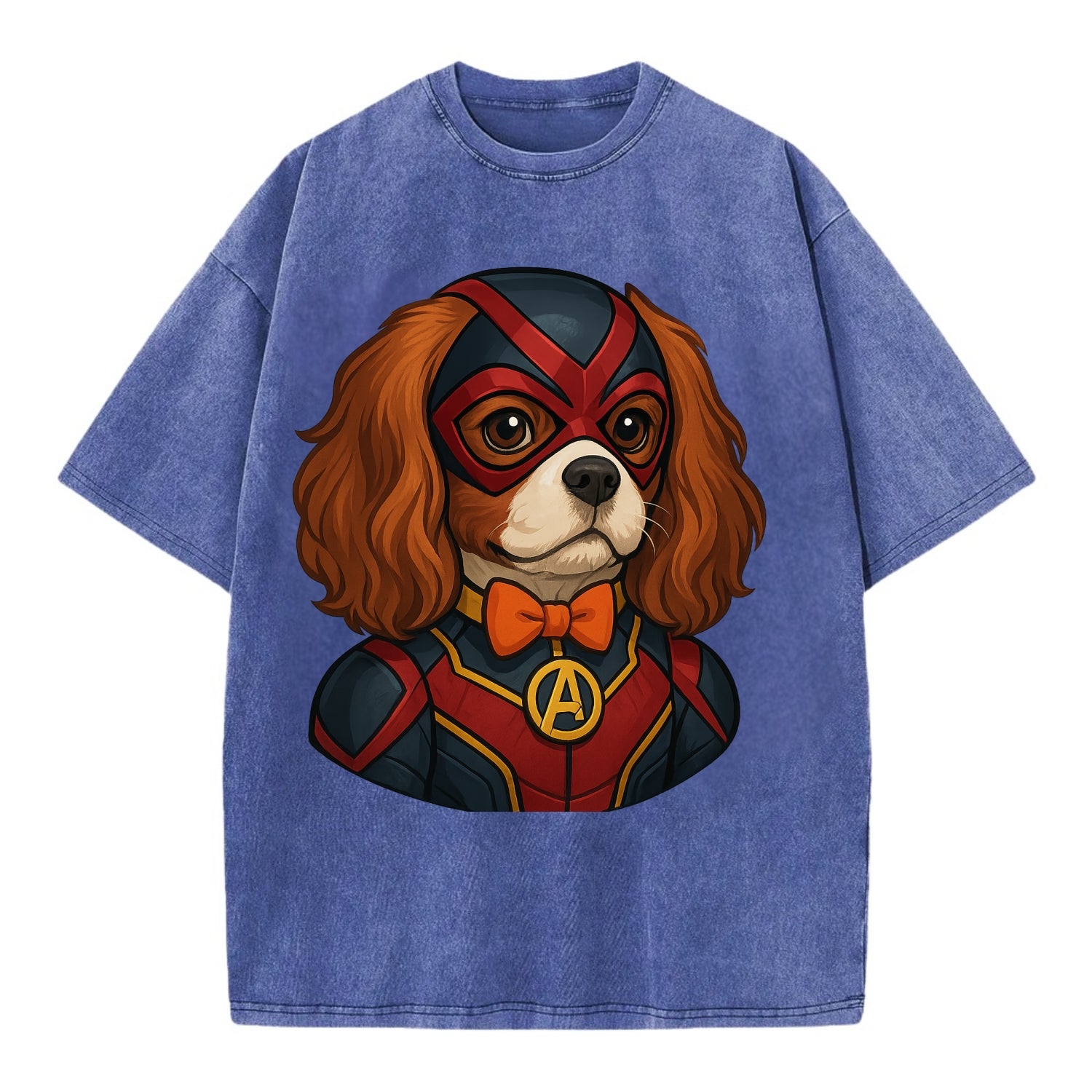 Cavalier King Charles Friendly Hero  - V Vintage T-shirt - Blue