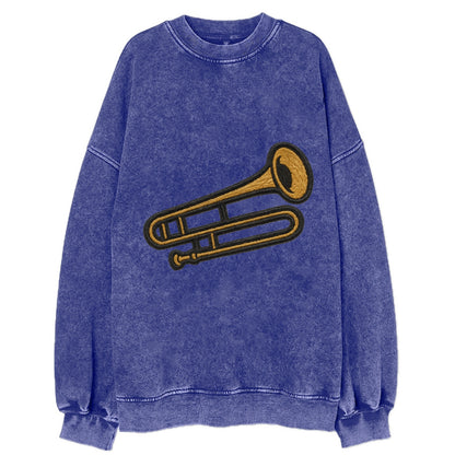 Trombone  - Vintage Sweatshirt - Blue