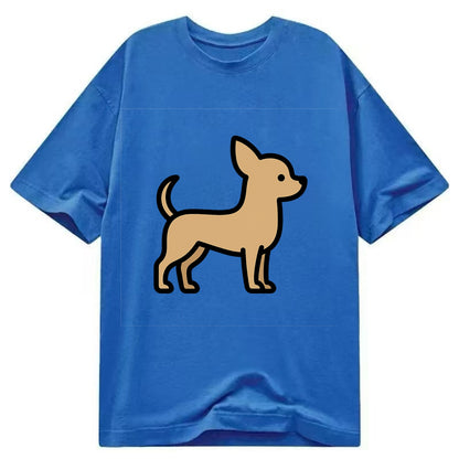 Chihuahua - Tan smooth coat flat side profile - Classic T-shirt - Blue