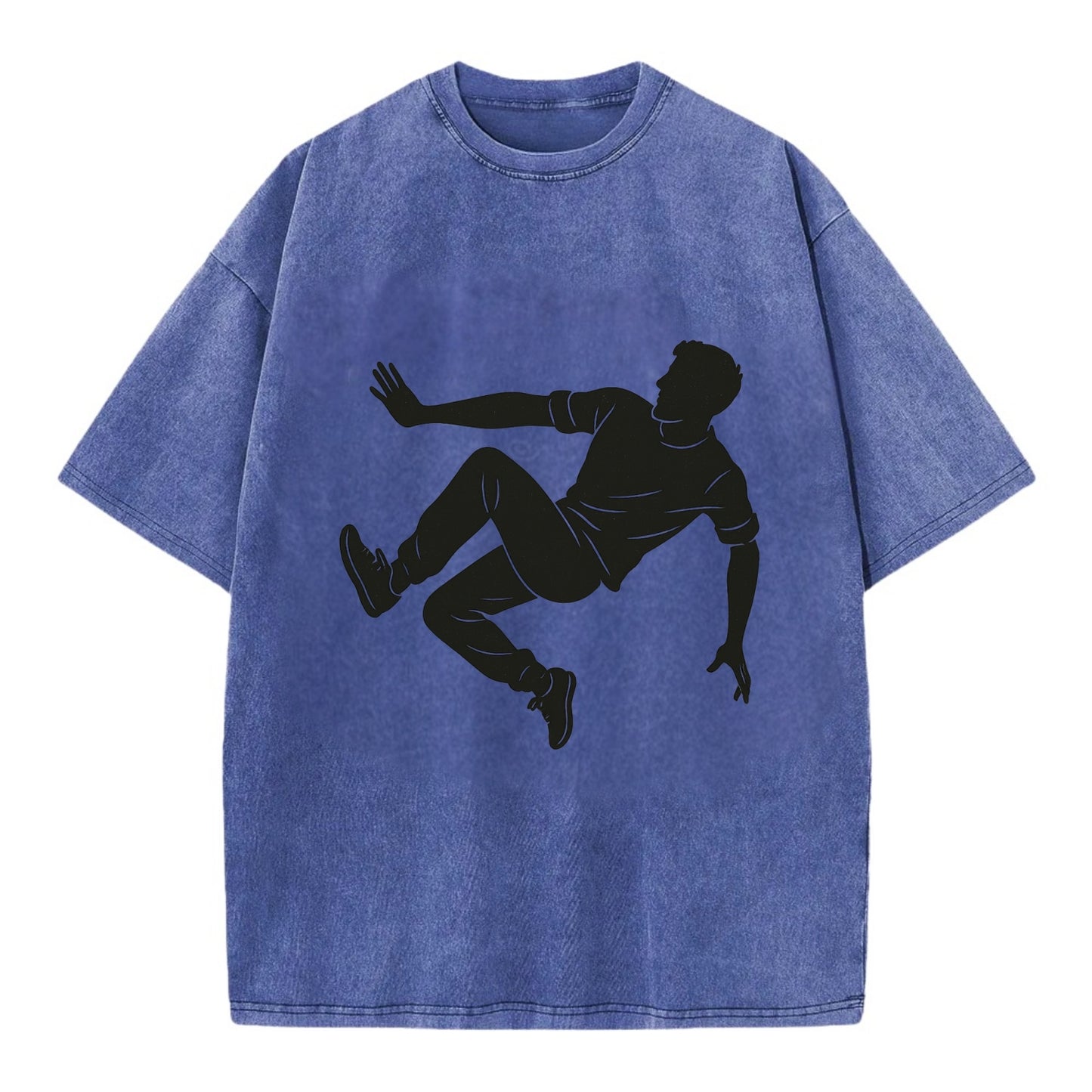 Parkour athlete wall run - Vintage T-shirt - Blue