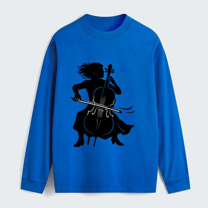 Cellist performing emotional solo - Classic Long Sleeve Shirt - Blue