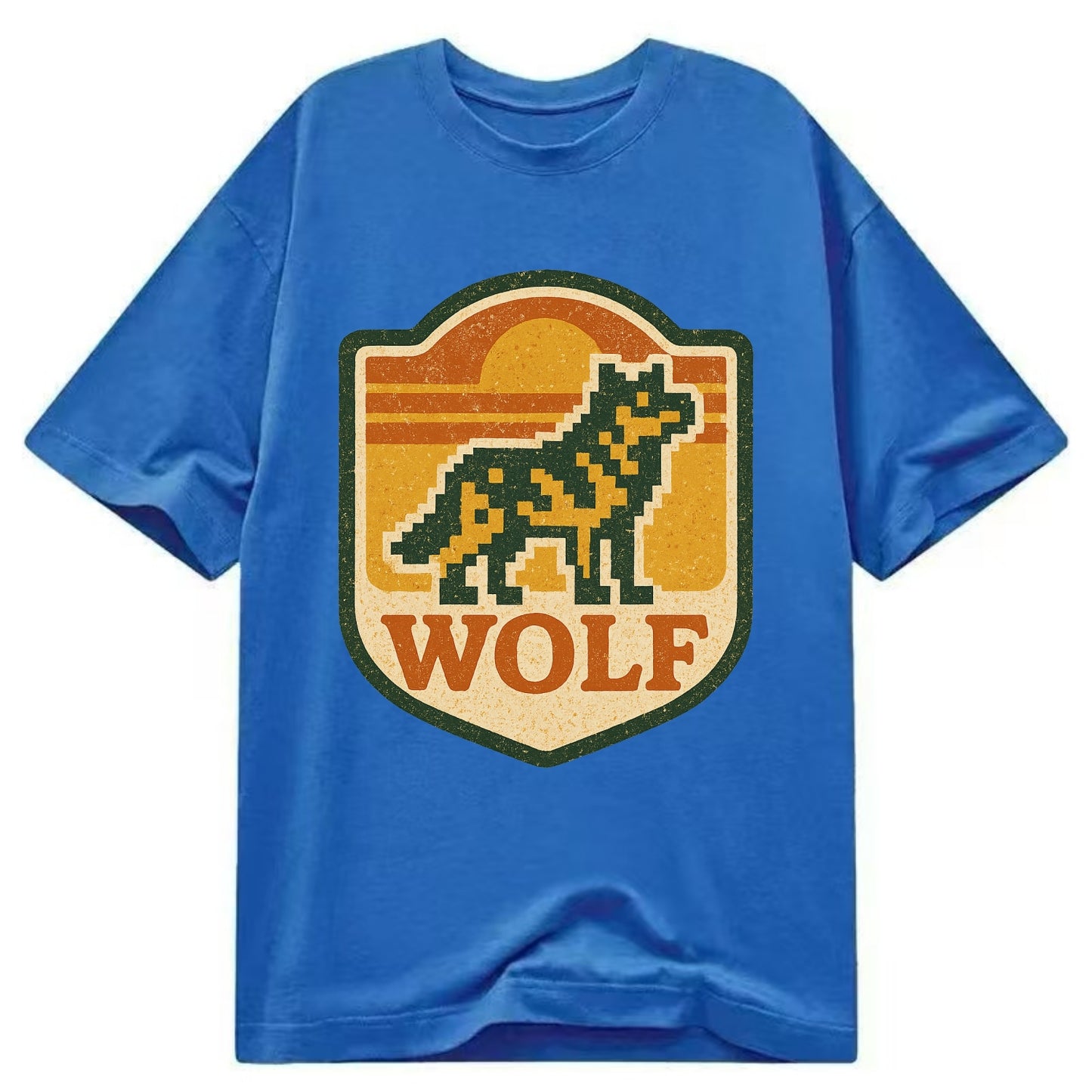 Digital Pixel Wolf  - Classic T-shirt - Blue