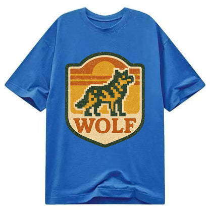 Digital Pixel Wolf  - Classic T-shirt - Blue