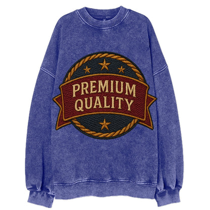 Premium Quality Badge  - Vintage Sweatshirt - Blue