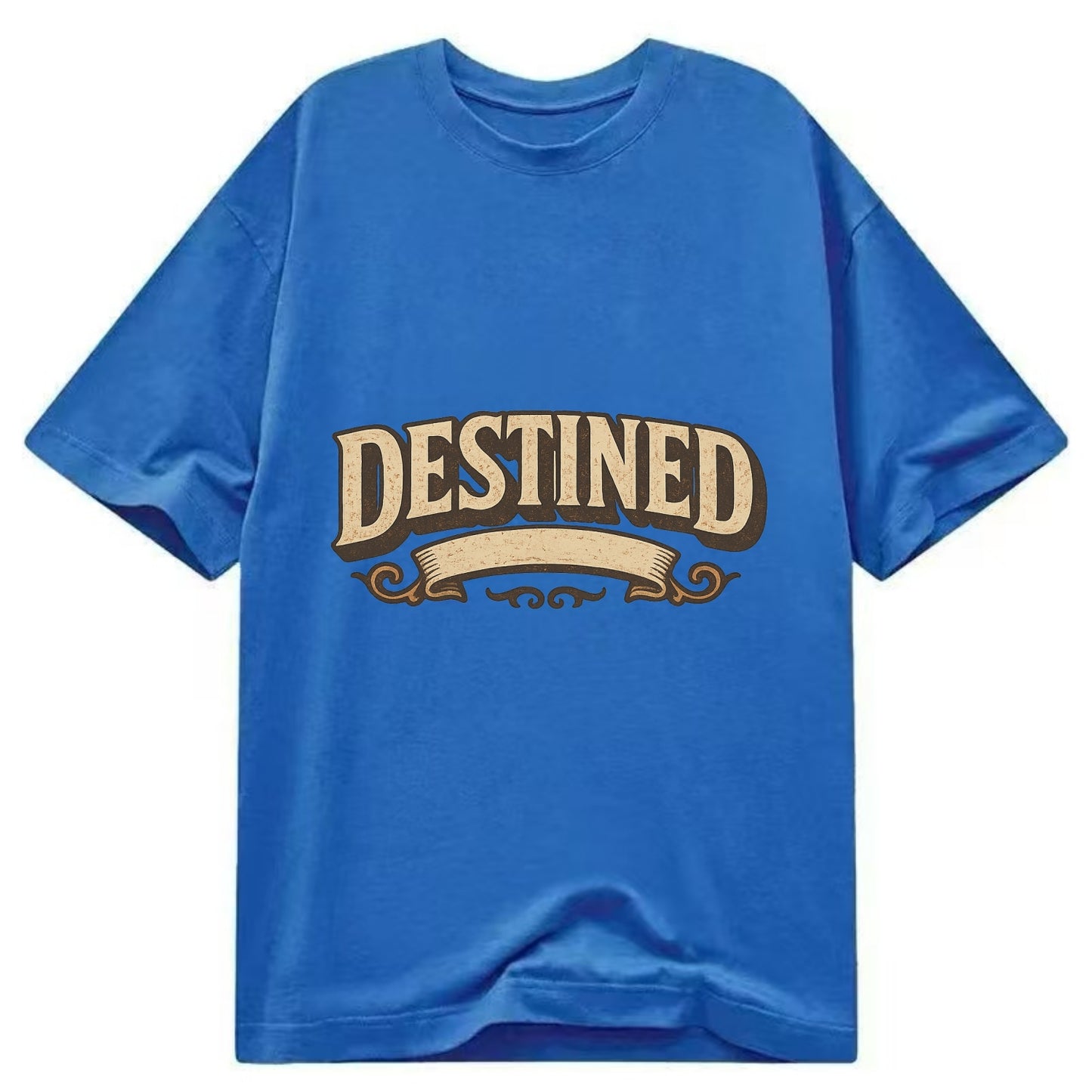 Bold typography design - "DESTINED" - fated for greatness - Classic T-shirt - Blue