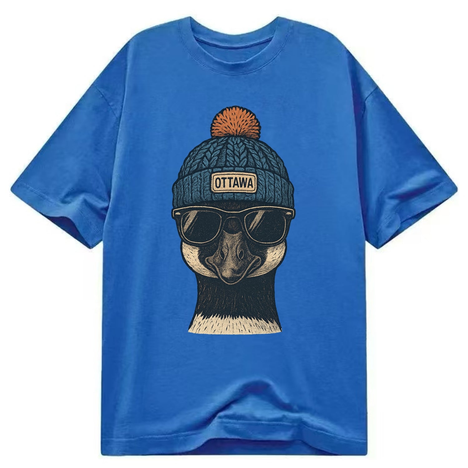 Ottawa Canadian Goose wearing Ottawa bea - Classic T-shirt - Blue