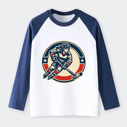 Fearless Ice Warrior - Raglan Long Sleeve T-Shirt - Blue