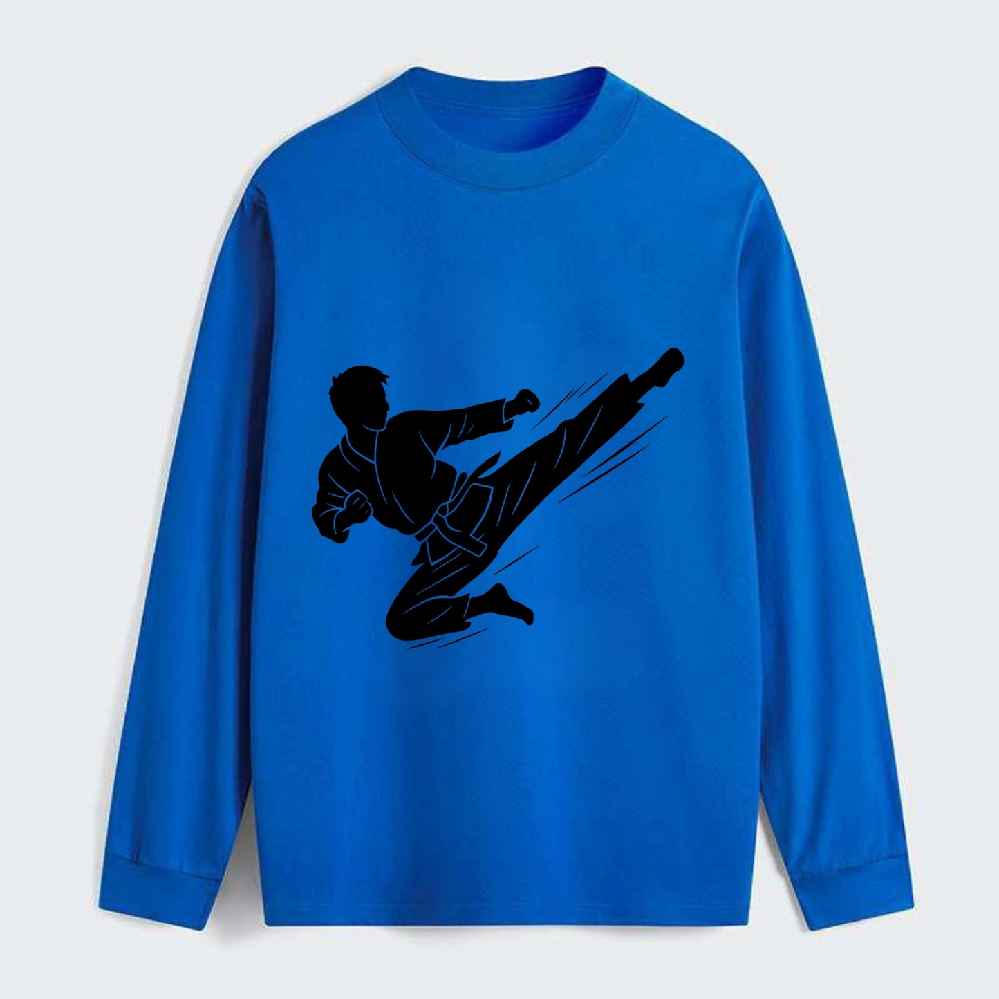 Korean taekwondo flying kick - Classic Long Sleeve Shirt - Blue