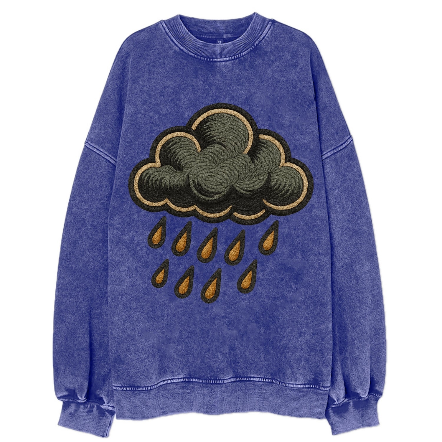 Rain Cloud  - Vintage Sweatshirt - Blue