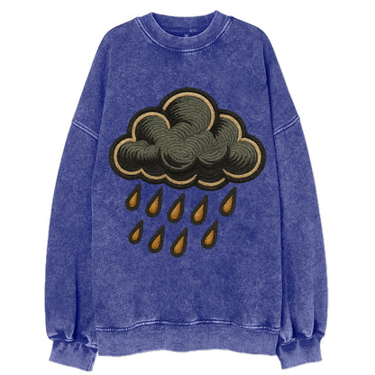 Rain Cloud  - Vintage Sweatshirt - Blue