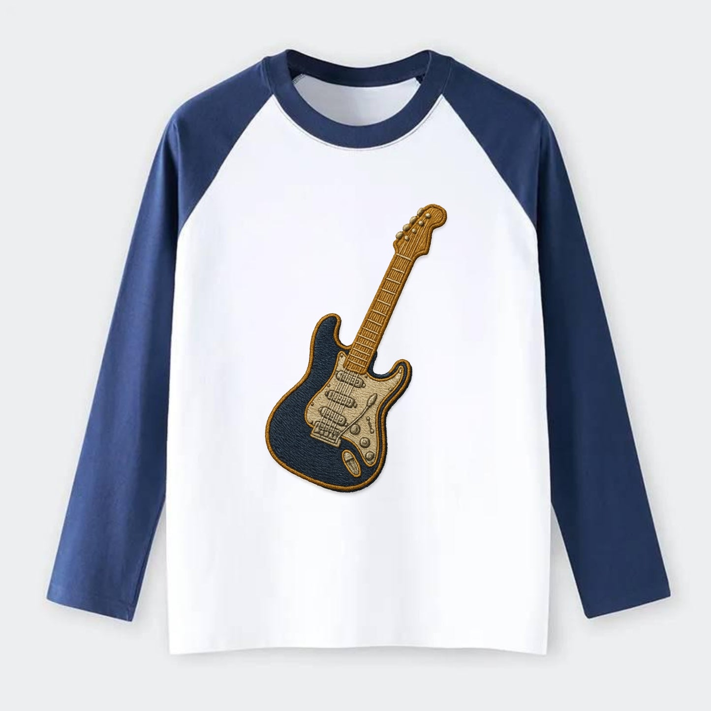Electric Guitar  - Raglan Long Sleeve T-Shirt - Blue