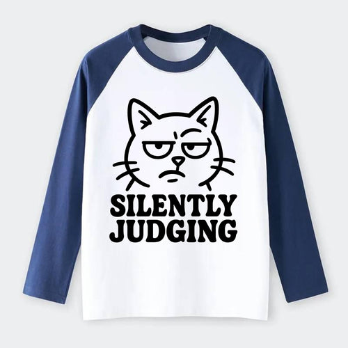 Sassy Side-Eye Cat - Raglan Long Sleeve T-Shirt