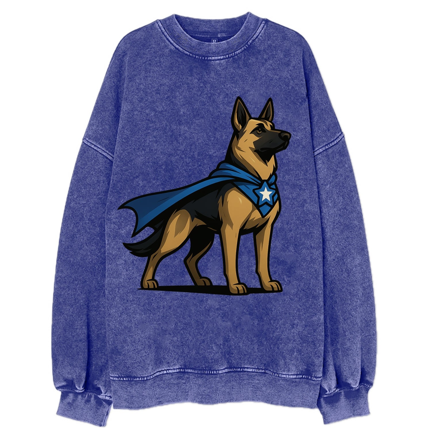 German Shepherd Patriotic Hero  - Vintag Vintage Sweatshirt - Blue