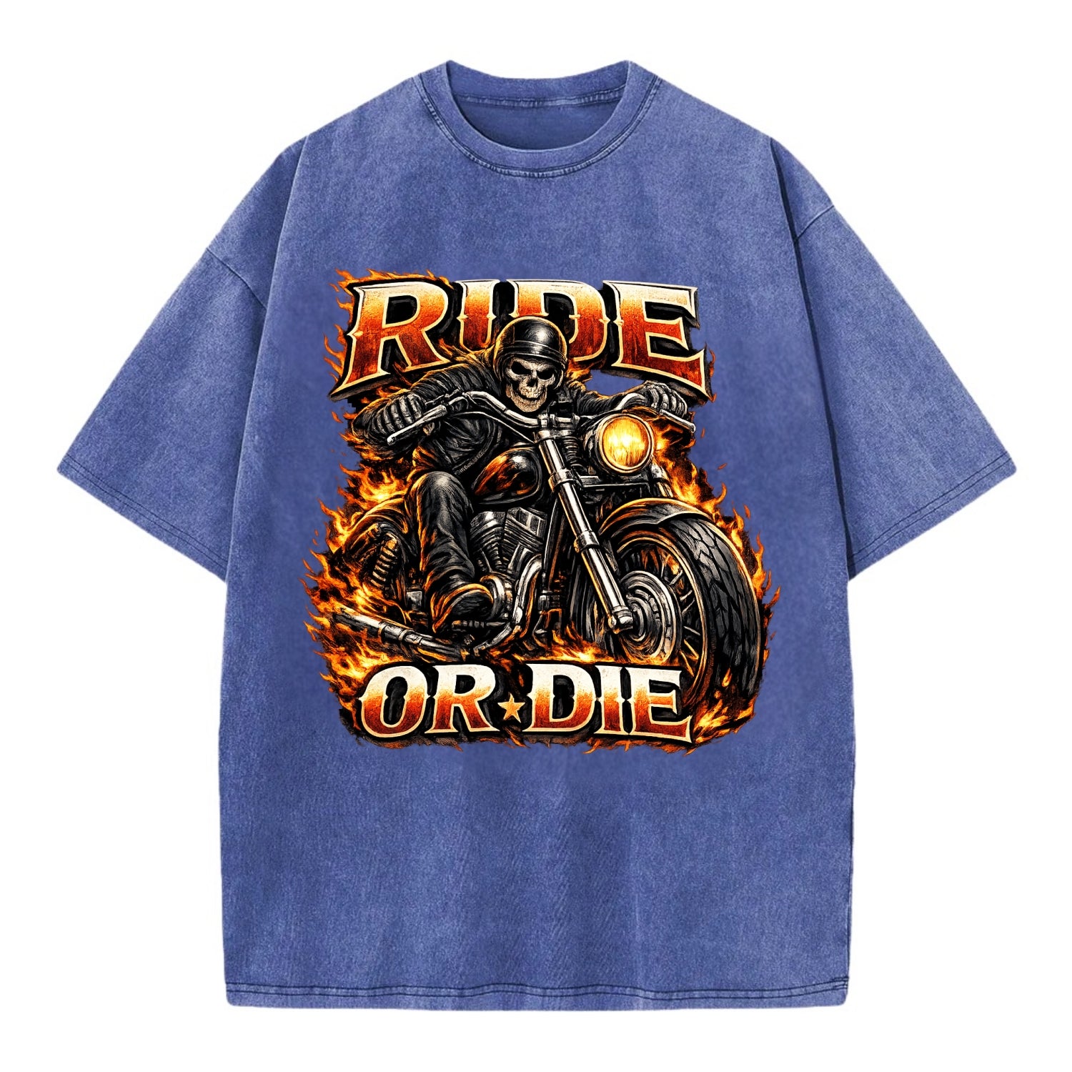Ride Or Die - Vintage T-shirt - Blue
