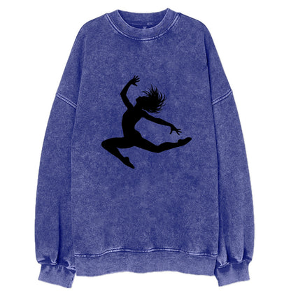 Contemporary dancer leap mid-air - Vintage Sweatshirt - Blue