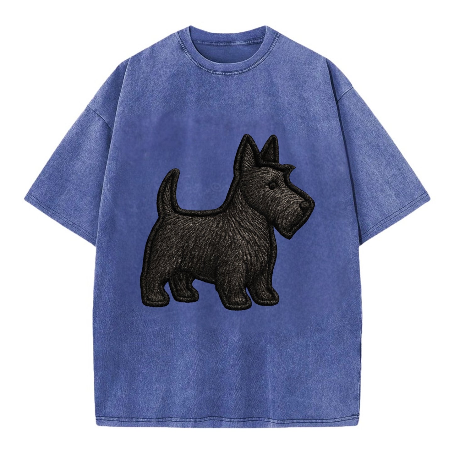 Scottish Terrier - Contemporary scottie - Vintage T-shirt - Blue