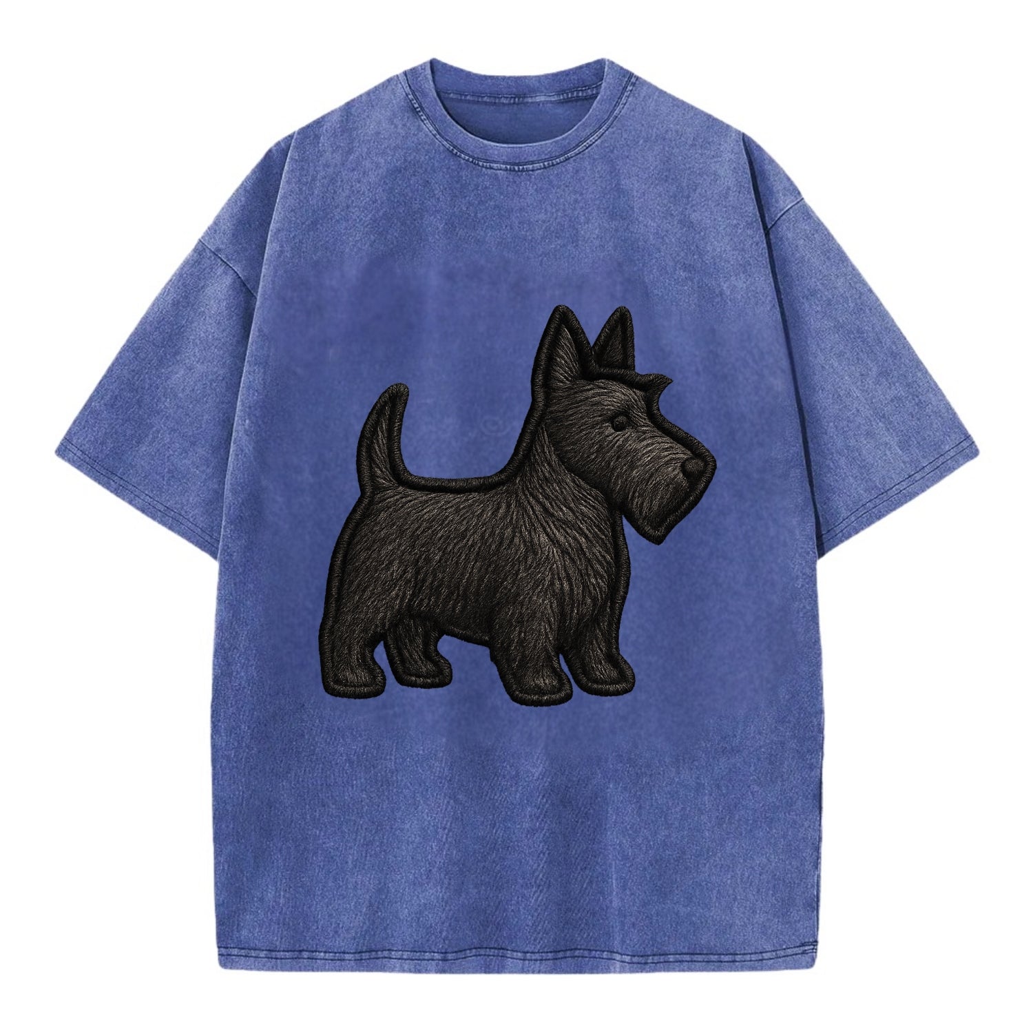 Scottish Terrier - Contemporary scottie - Vintage T-shirt - Blue