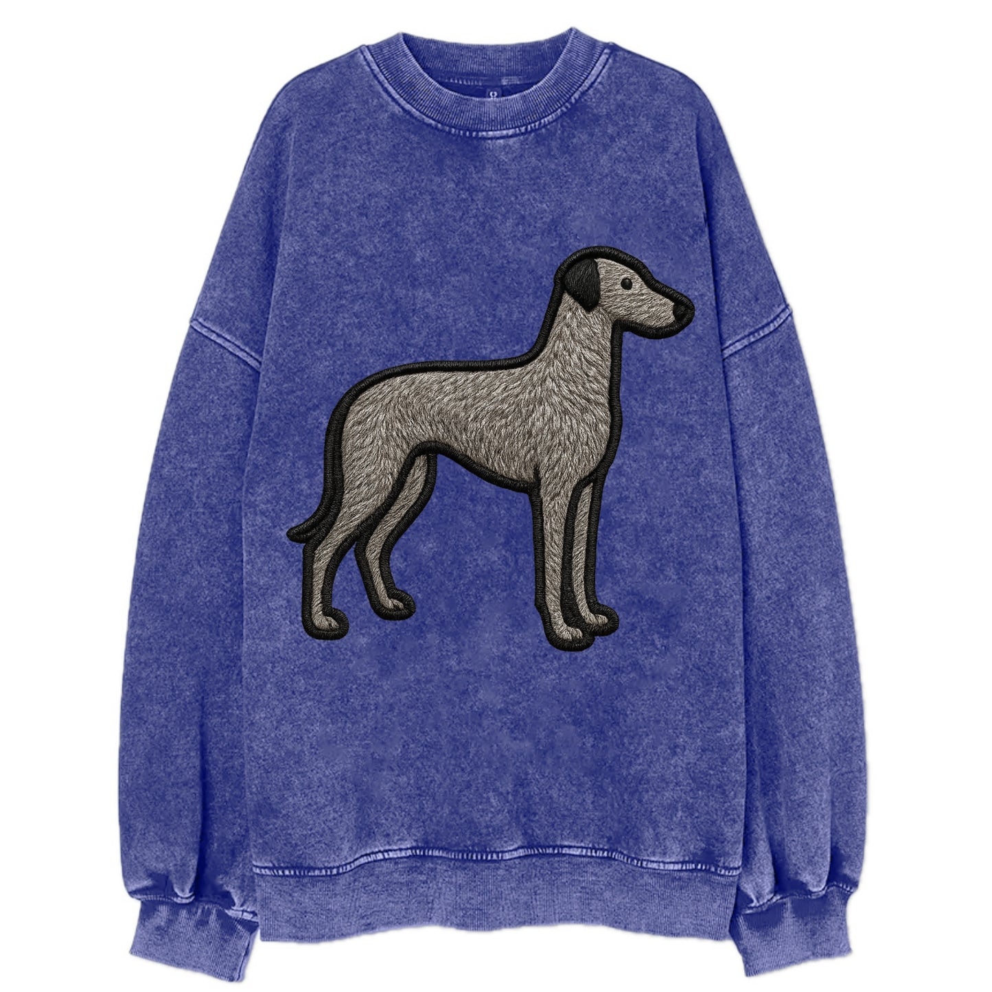 Scottish Deerhound - Trendy hound silhou - Vintage Sweatshirt - Blue