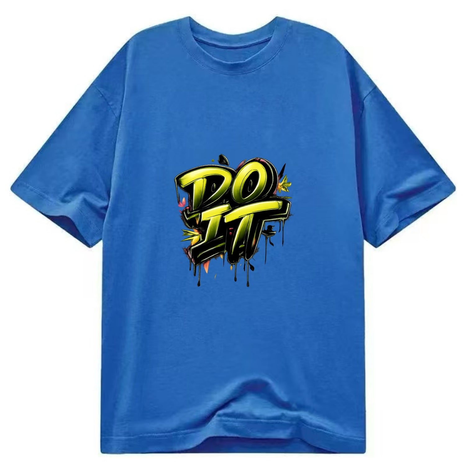 Bold typography design - "DO IT" - just do it, stop waiting - Classic T-shirt - Blue