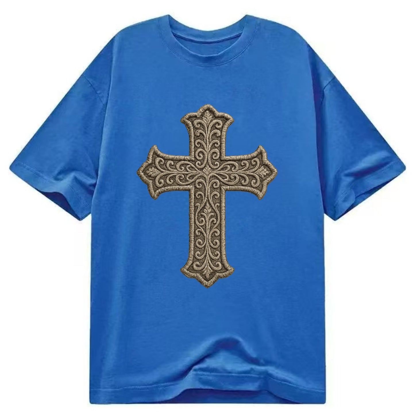 Filigree Cross  - Classic T-shirt - Blue