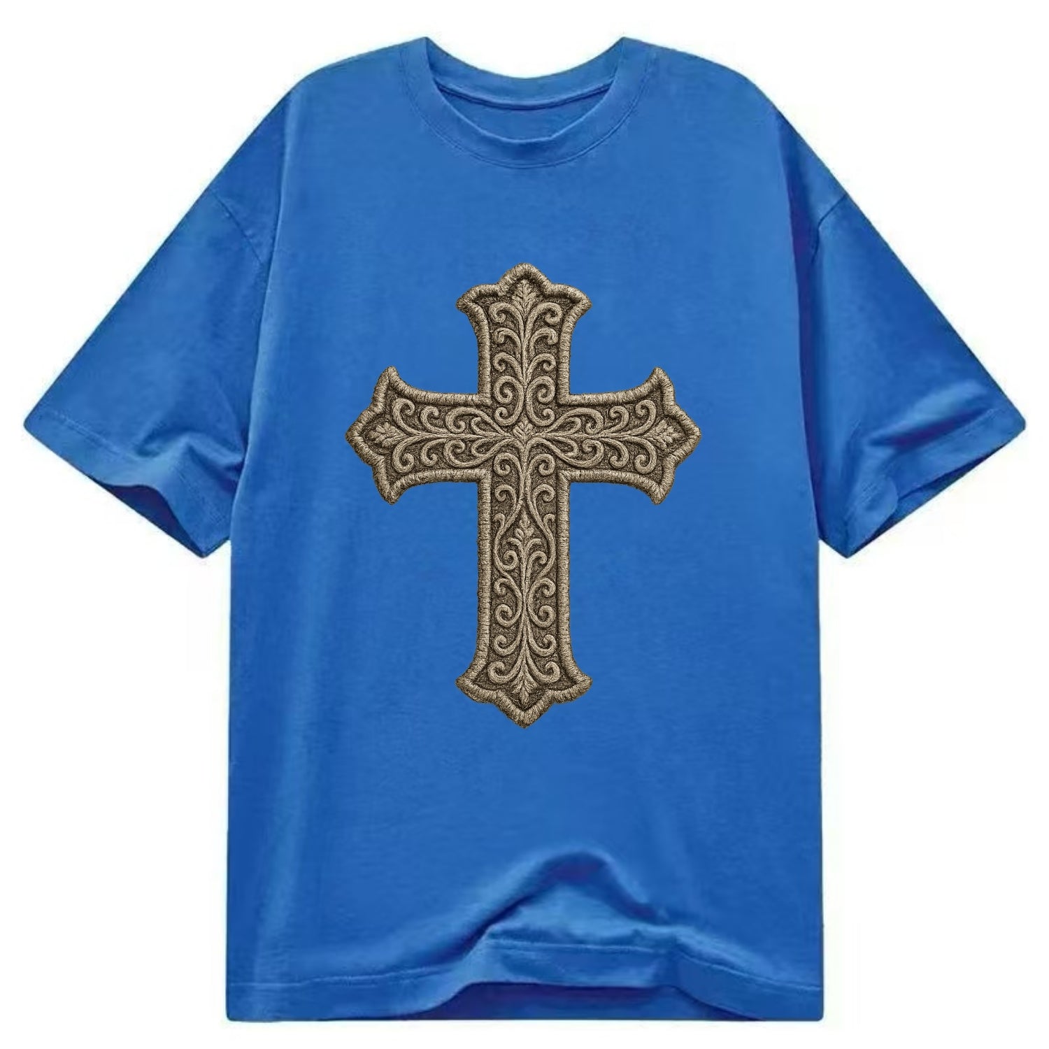 Filigree Cross  - Classic T-shirt - Blue