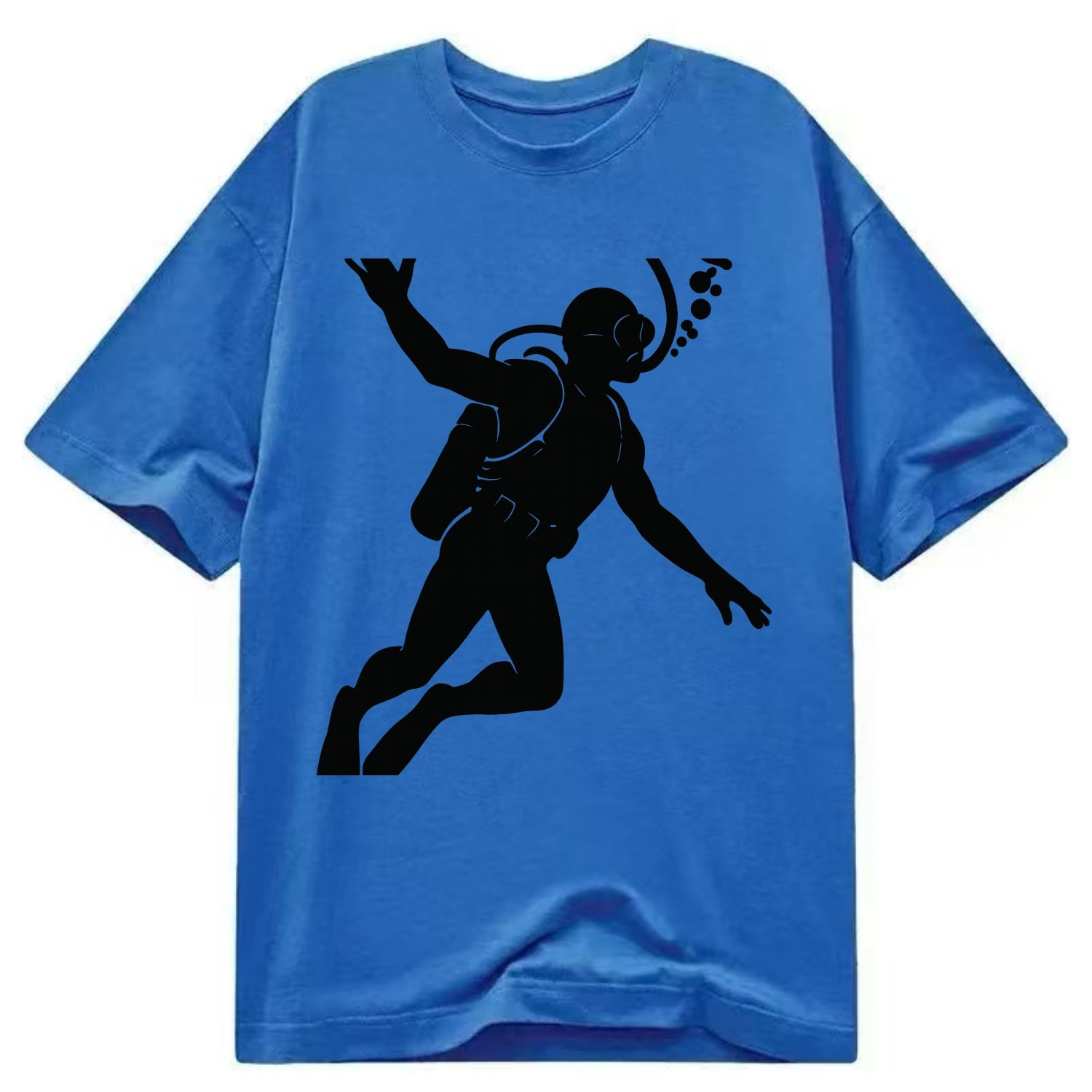 Scuba diver descending with gear - Classic T-shirt - Blue