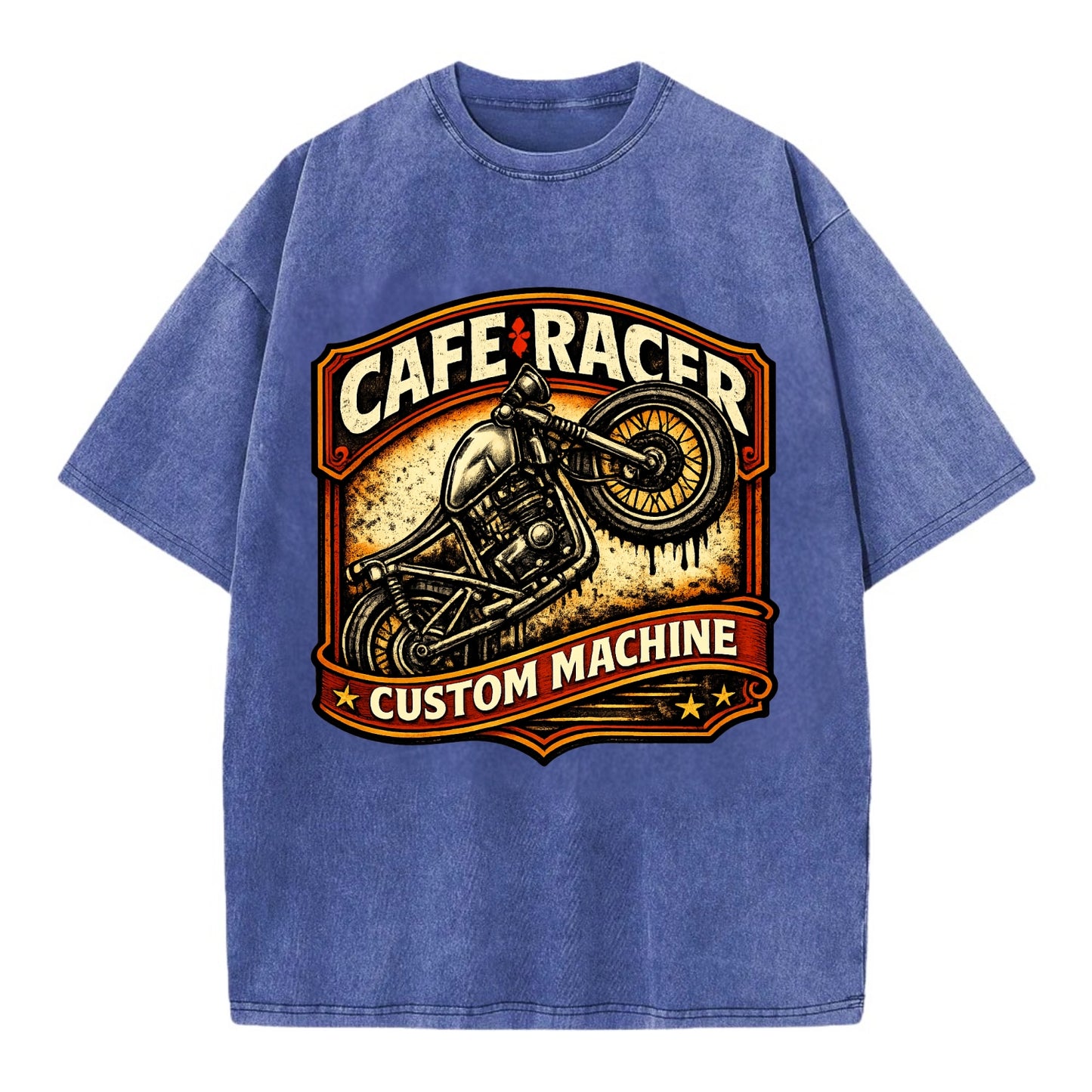 Cafe Racer - Vintage T-shirt - Blue