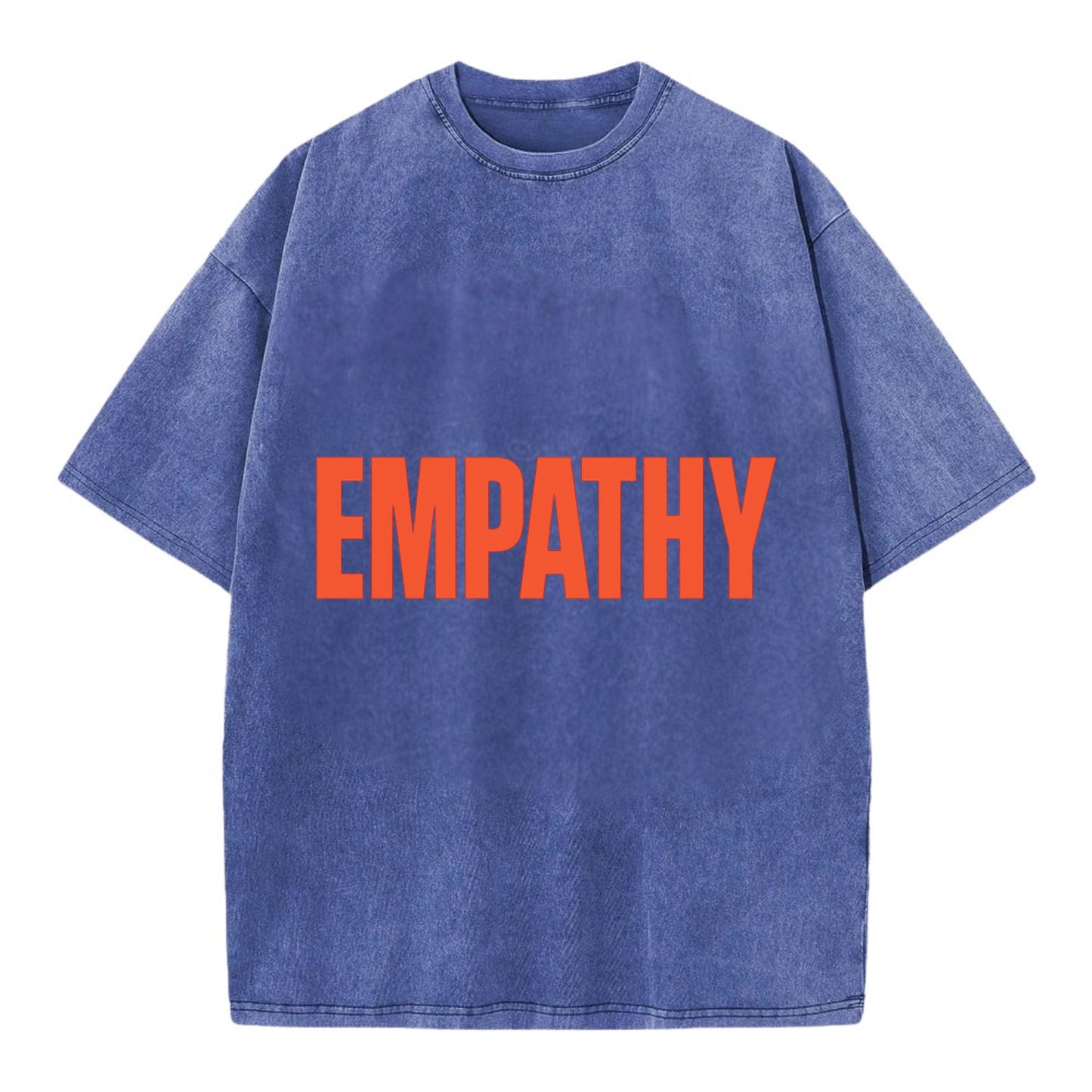 Bold typography design - "EMPATHY" - understanding others, emotional connection - Vintage T-shirt - Blue