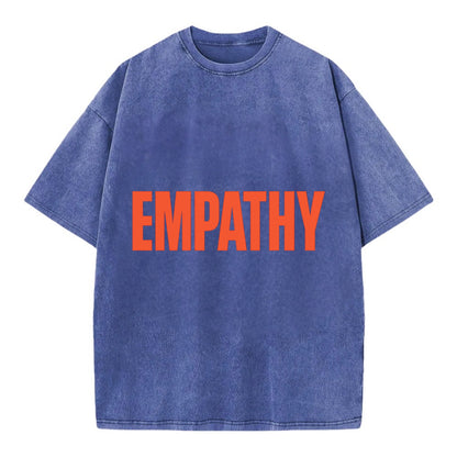 Bold typography design - "EMPATHY" - understanding others, emotional connection - Vintage T-shirt - Blue