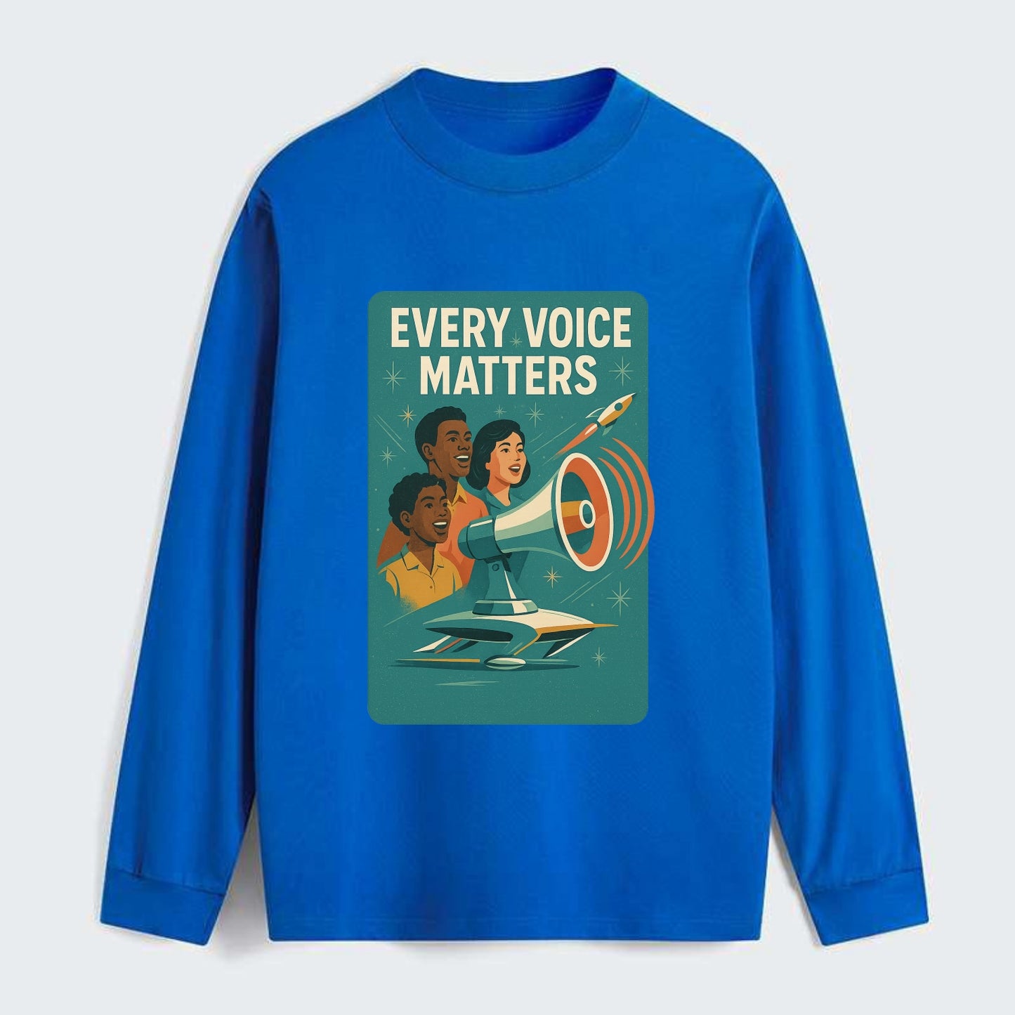 Diverse voices being heard and amplified - "Every Voice Matters" - - Classic Long Sleeve Shirt - Blue