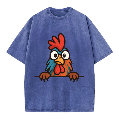 Rooster  - Vintage T-shirt - Blue