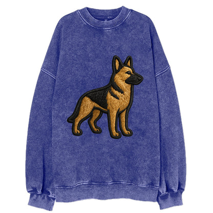 German Shepherd - Trendy minimal silhoue - Vintage Sweatshirt - Blue