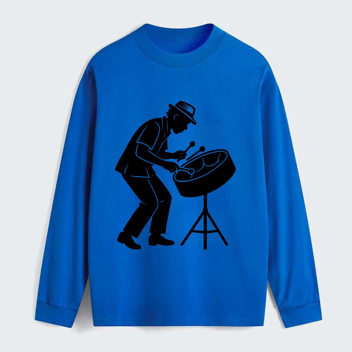 Steel drum player Caribbean rhythm - Classic Long Sleeve Shirt - Blue