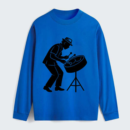 Steel drum player Caribbean rhythm - Classic Long Sleeve Shirt - Blue
