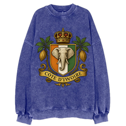 Ivory Coast Royal Logo  - Vintage Sweatshirt - Blue