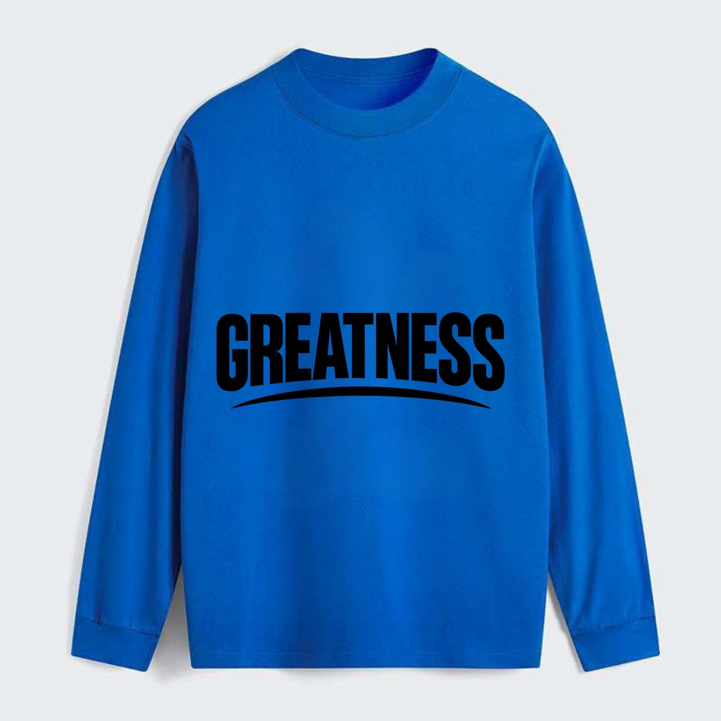Bold typography design - "GREATNESS" - achieving excellence, reaching - Classic Long Sleeve Shirt - Blue