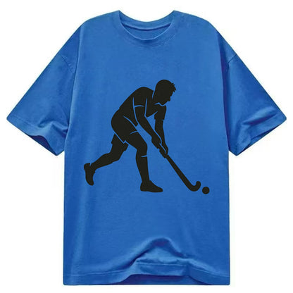 Field hockey player striking the ball - Classic T-shirt - Blue