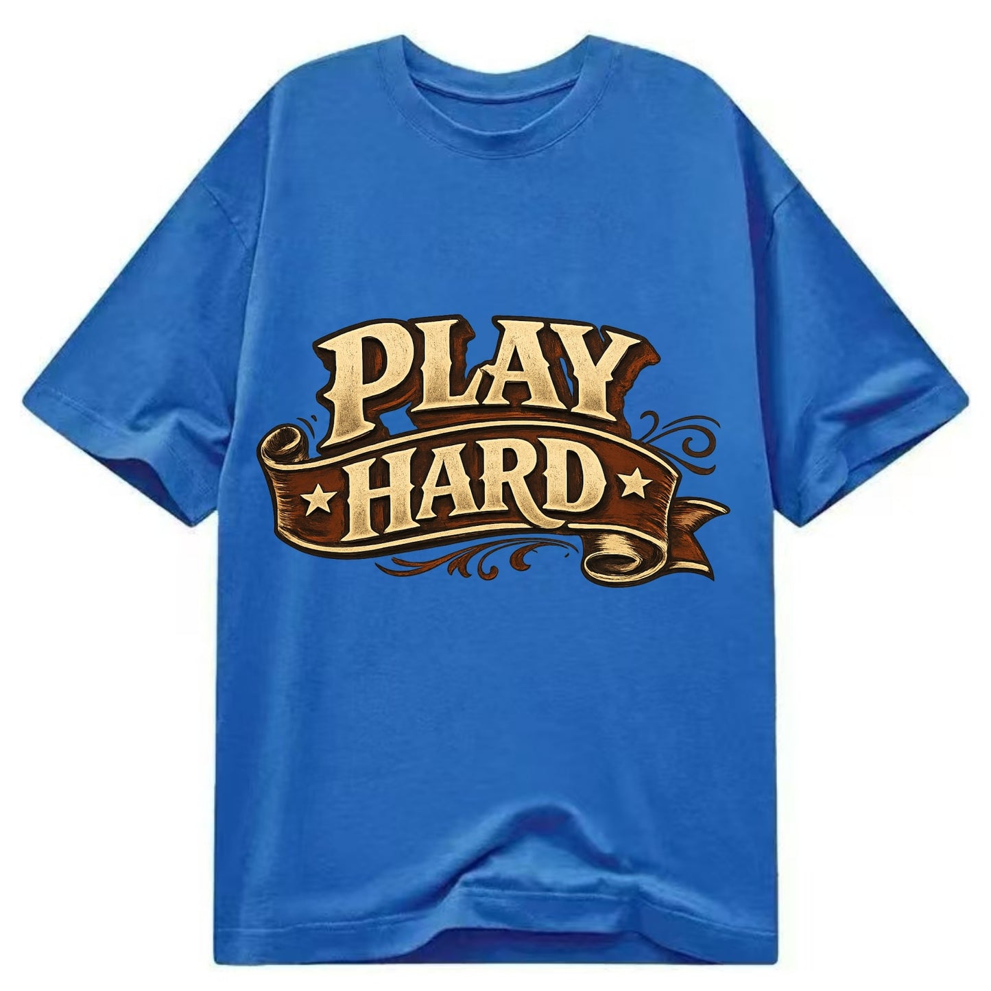 Bold typography design - "PLAY HARD" - giving your all, full effort - Classic T-shirt - Blue