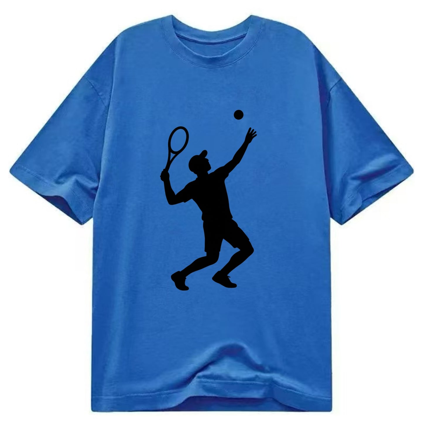 Tennis player serving powerful shot - Classic T-shirt - Blue