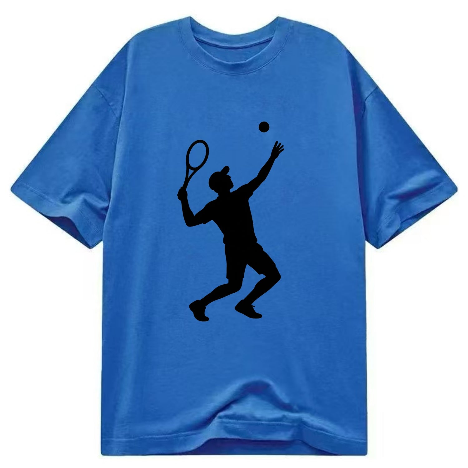 Tennis player serving powerful shot - Classic T-shirt - Blue