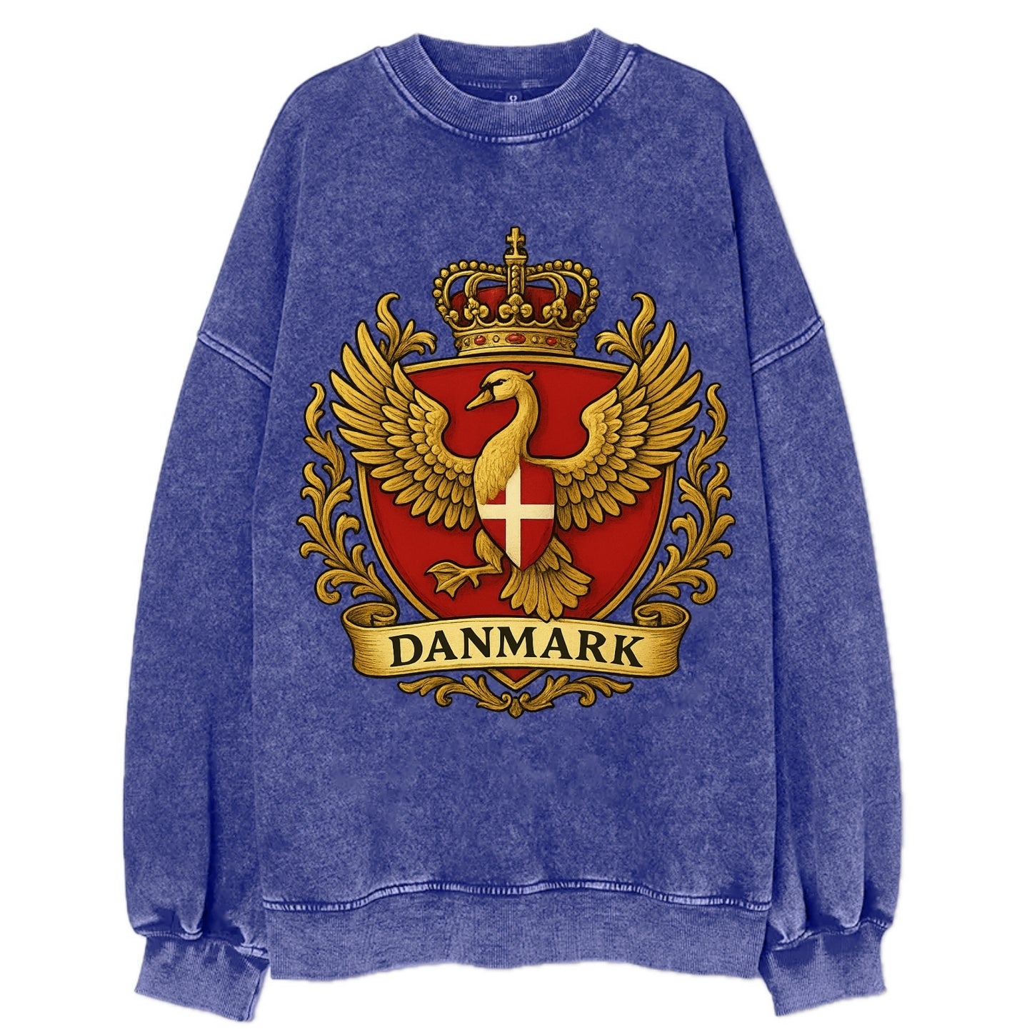 Denmark Heritage Badge  - Vintage Sweatshirt - Blue