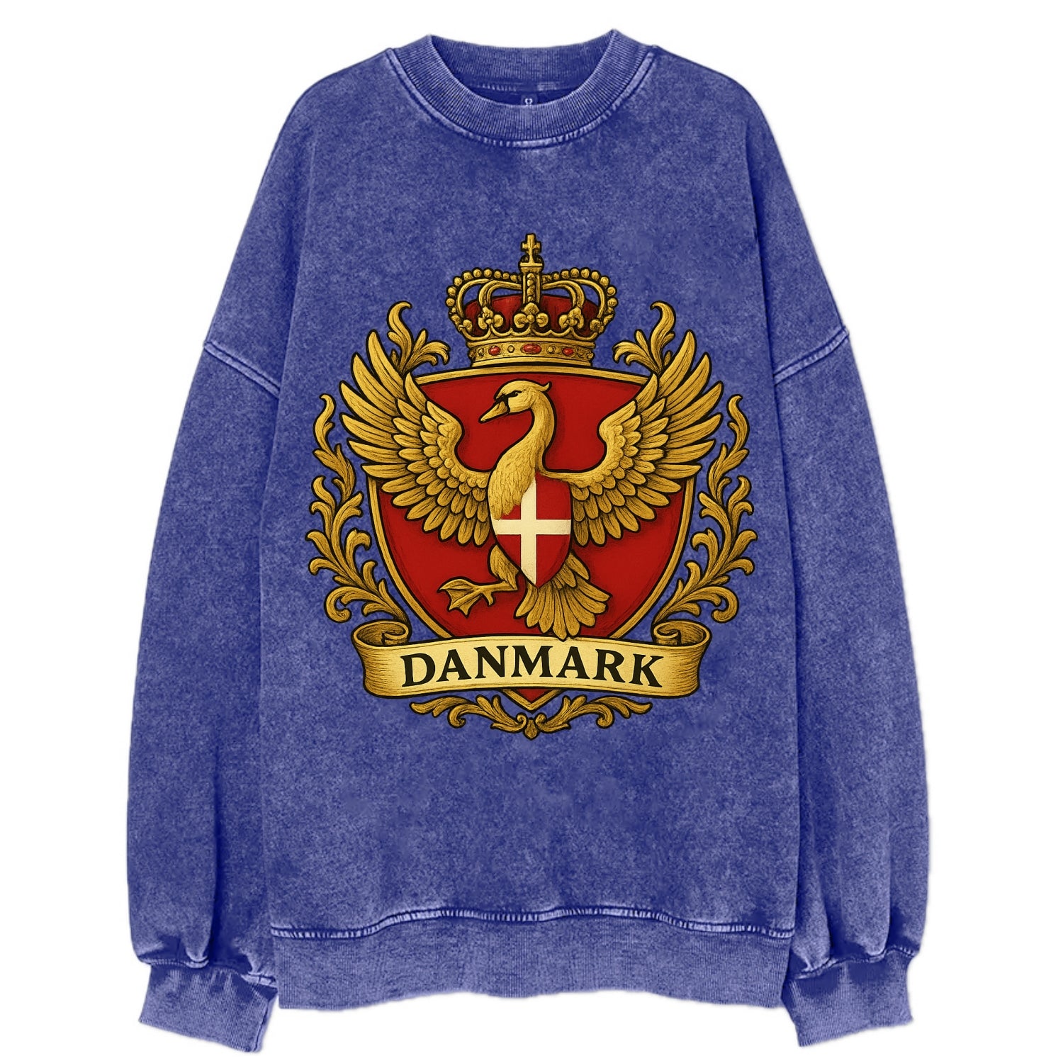 Denmark Heritage Badge  - Vintage Sweatshirt - Blue