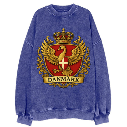 Denmark Heritage Badge  - Vintage Sweatshirt - Blue