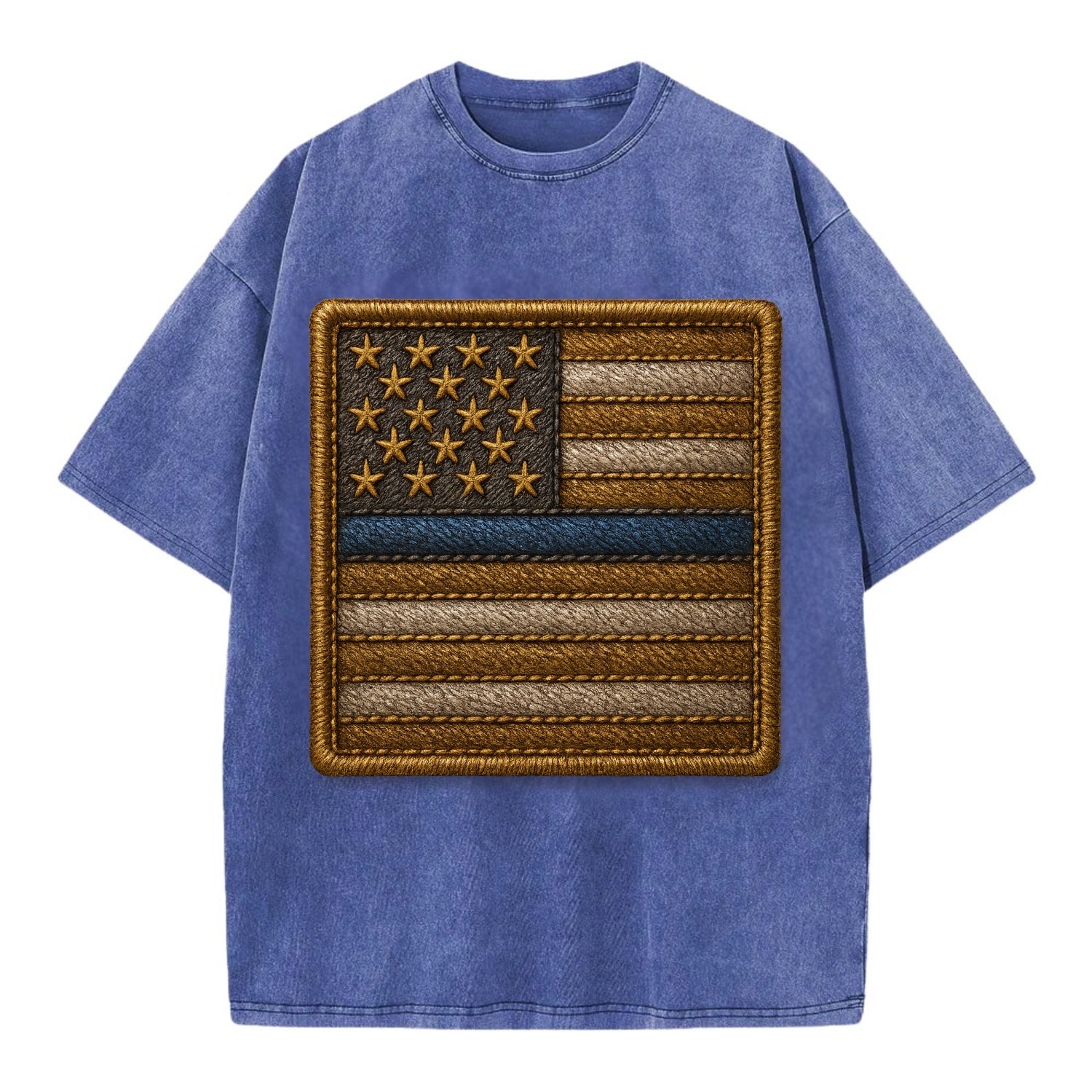 Thin Blue Line  - Vintage T-shirt - Blue