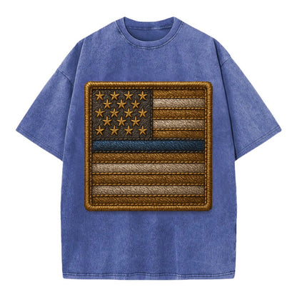 Thin Blue Line  - Vintage T-shirt - Blue