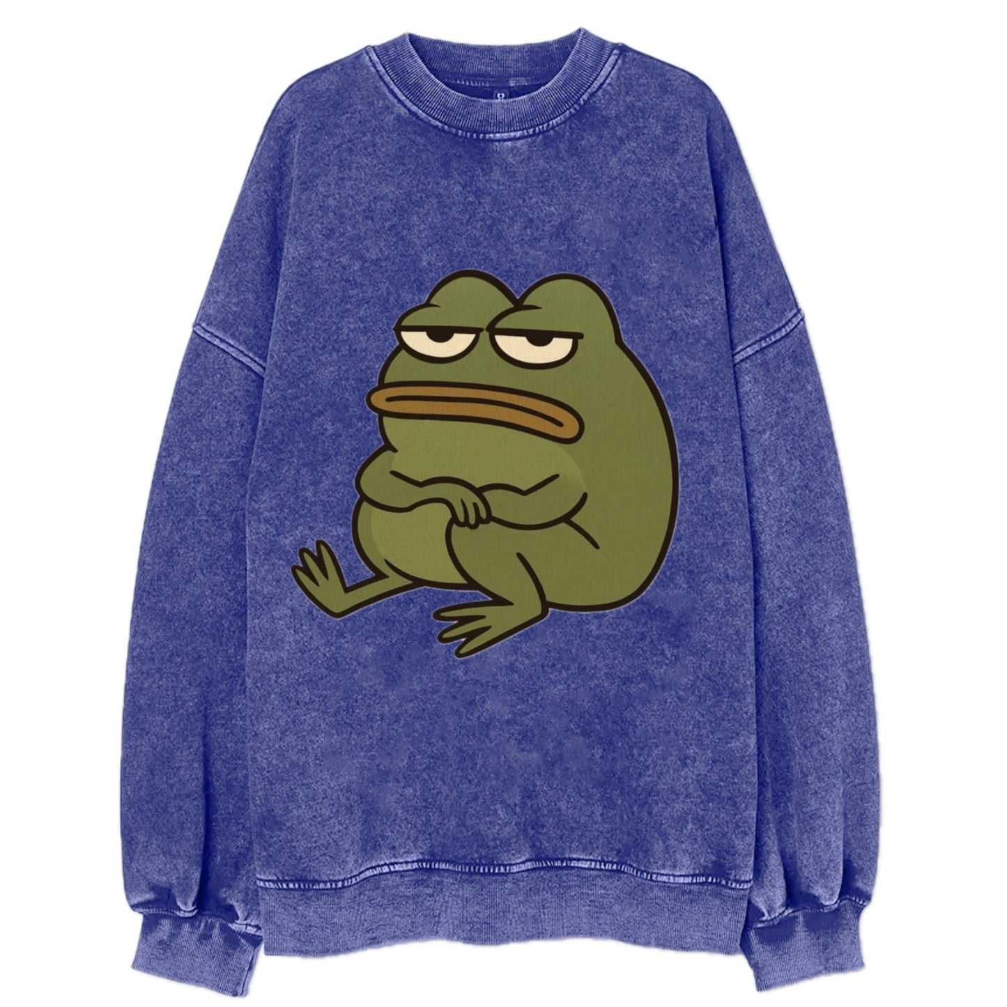 The Frog Judges Silently - Vintage Sweatshirt - Blue