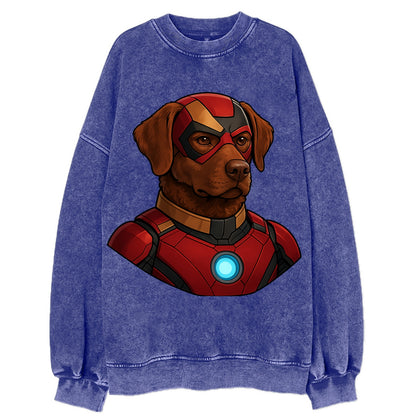 Chesapeake Bay Retriever Loyal Hero  - V Vintage Sweatshirt - Blue