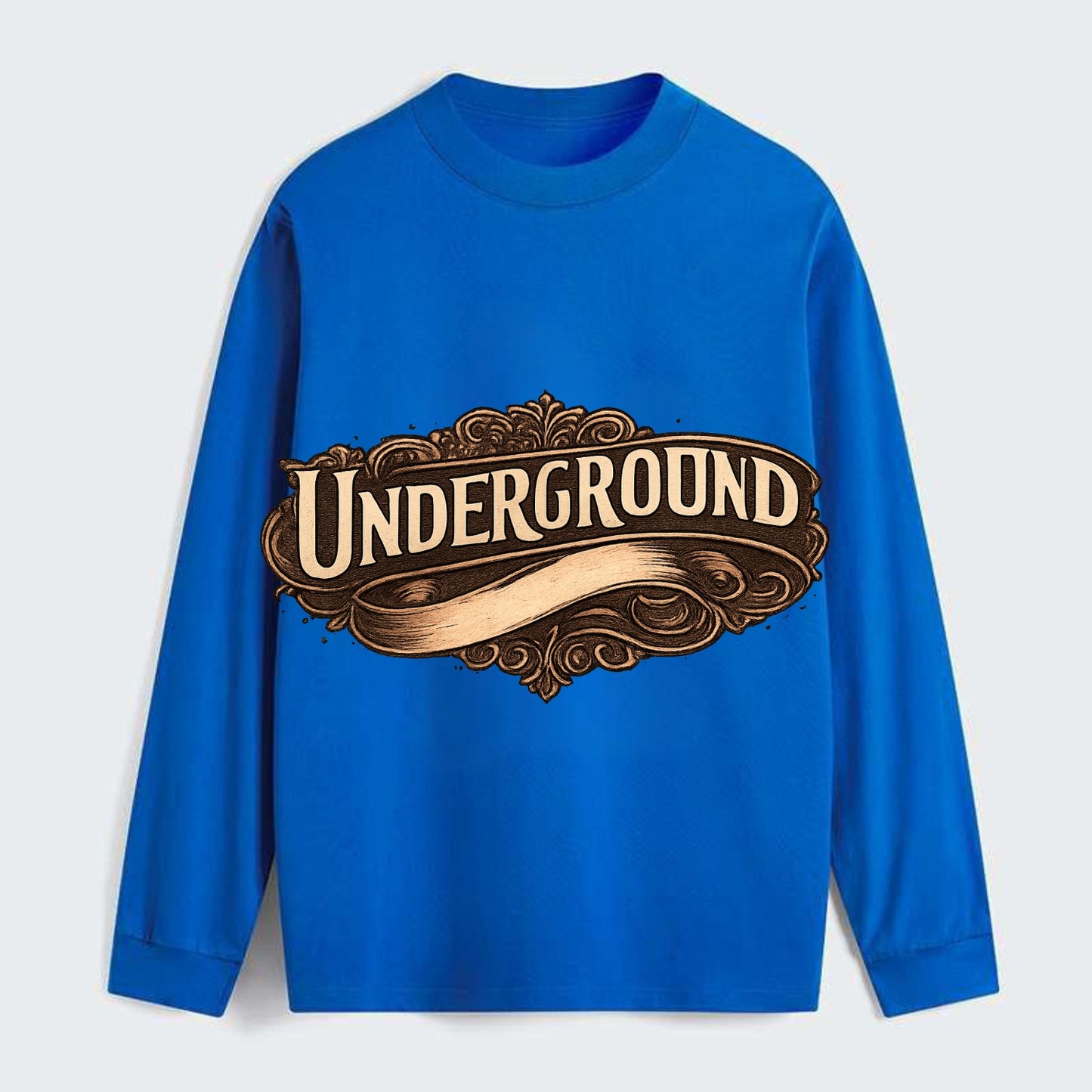 Bold typography design - "UNDERGROUND" - hidden scene, alternative - Classic Long Sleeve Shirt - Blue