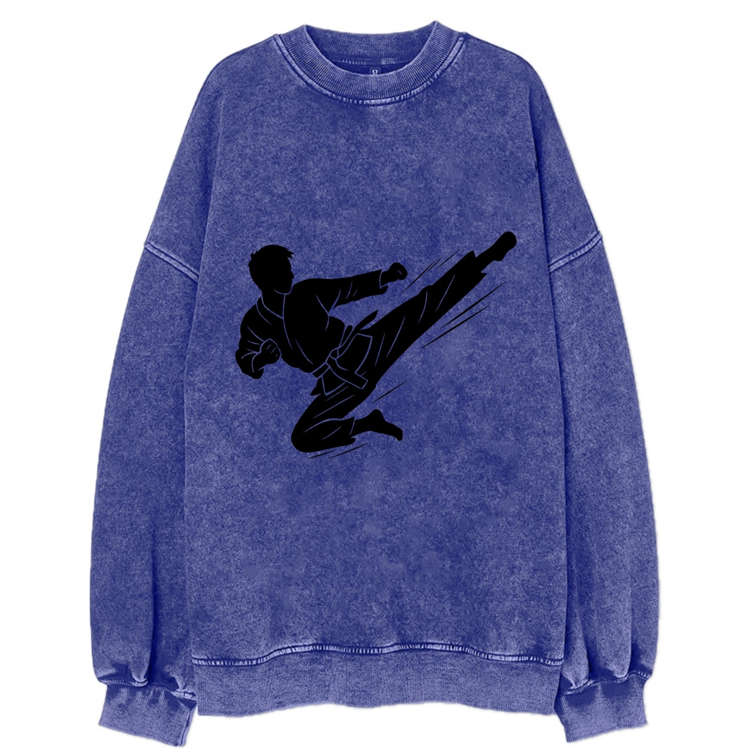 Korean taekwondo flying kick - Vintage Sweatshirt - Blue