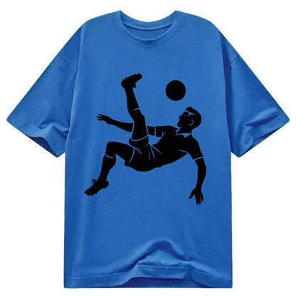 Soccer player doing a bicycle kick - Classic T-shirt - Blue